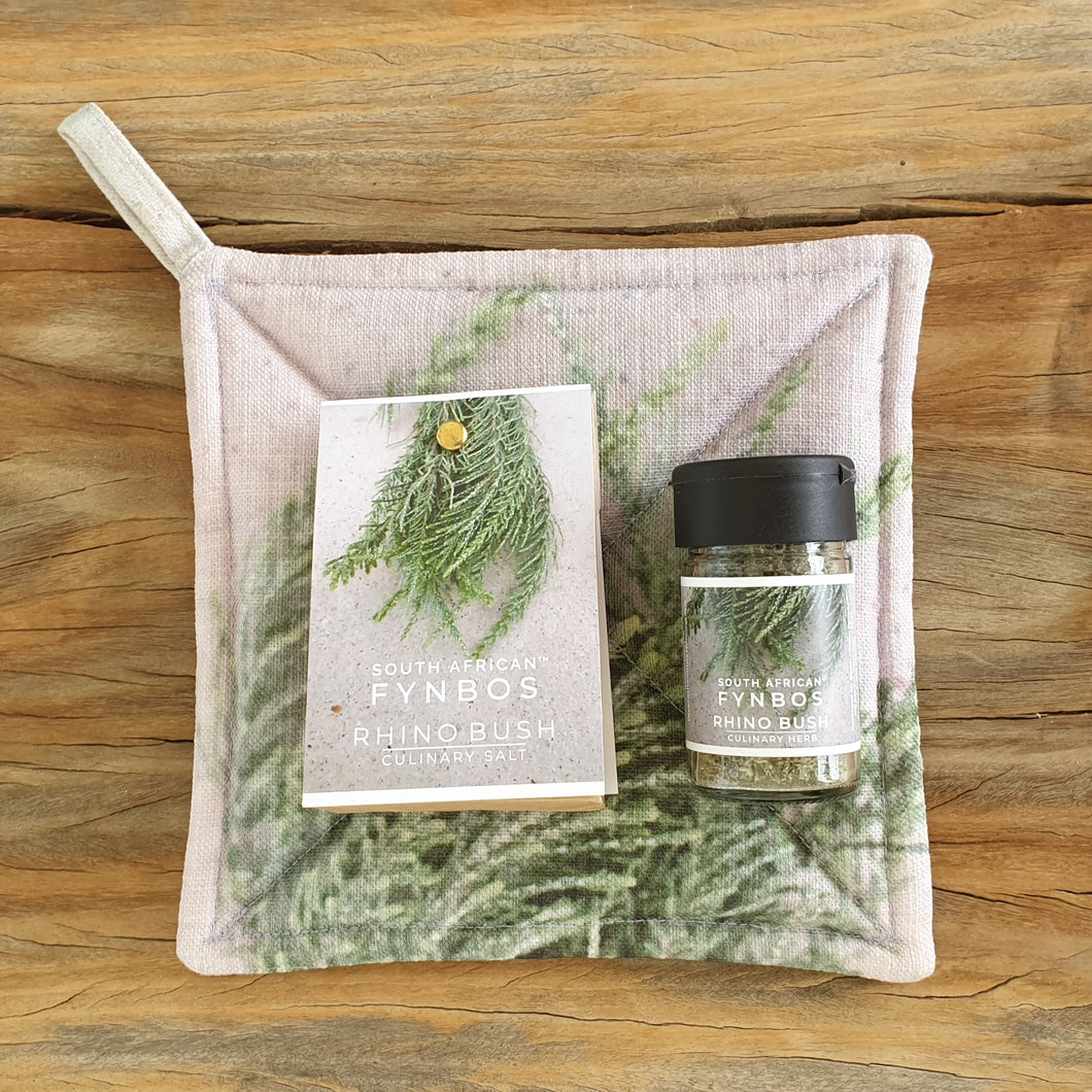 Gift Set - Potholder with Salt & Herb - Rhino bush